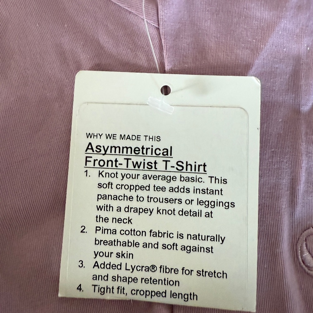 NWT 💕 Lululemon Asymmetrical Front-Twist T-shirt in Cream size large - Picture 7 of 7